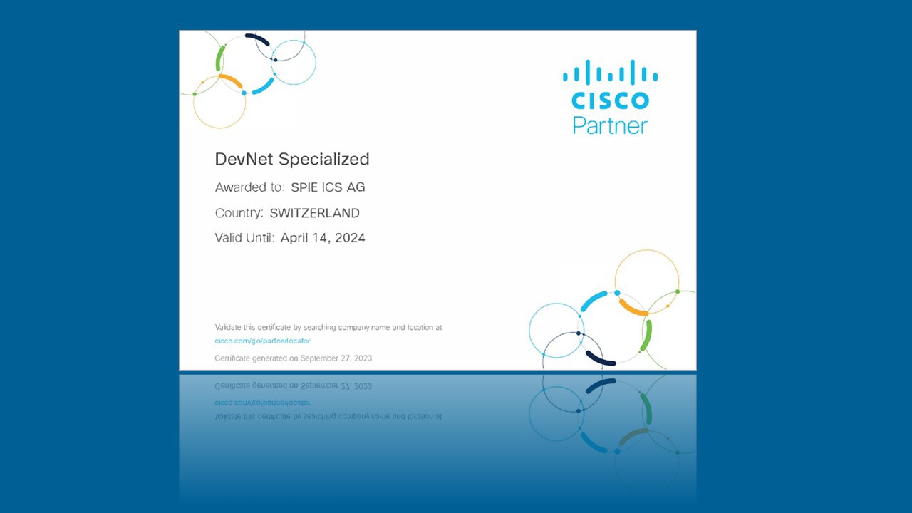 SPIE Schweiz erhält die prestigeträchtige Cisco DevNet Spezialisierung