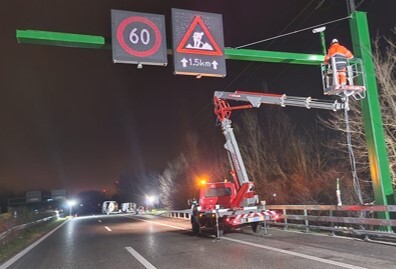 Installation de signalisation et d’un système de gestion vidéo sur portiques autoroutiers
